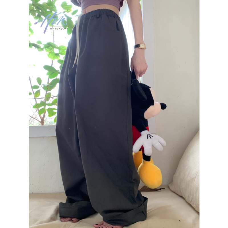 Quần Dài Lưng Cao Ống Rộng Phong Cách Mỹ Thời Trang Mùa Xuân Cho Nữ