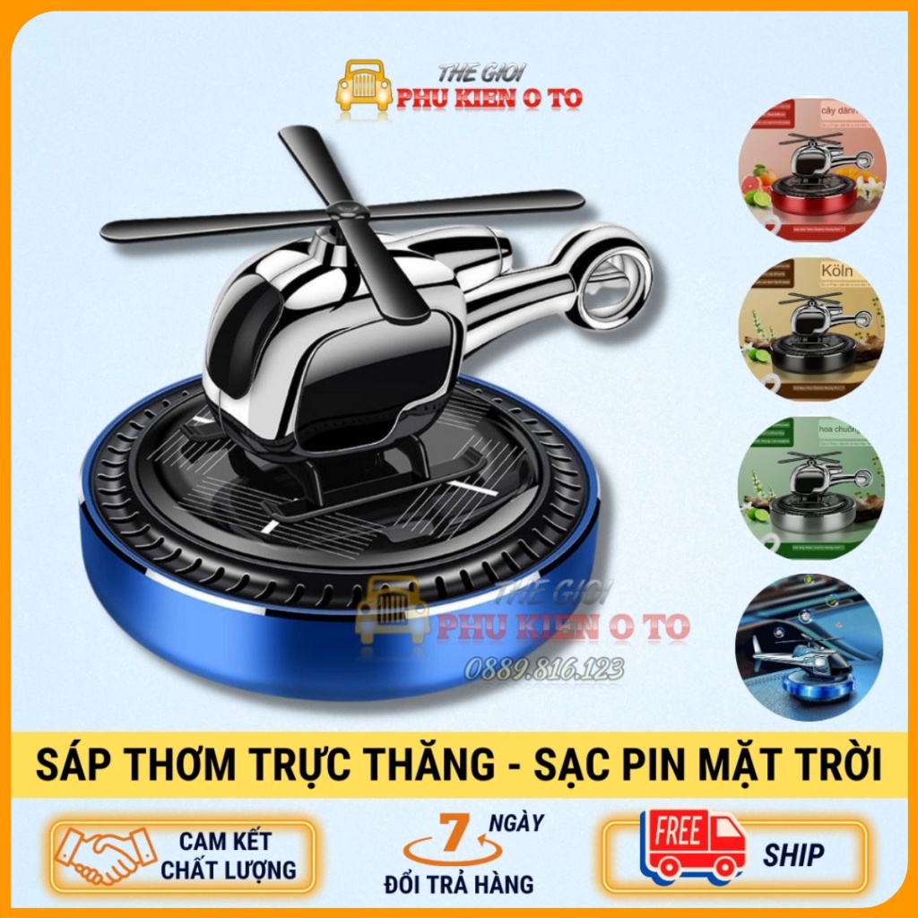Máy Bay Trực Thăng - Máy Khuếch Tán Tặng Kèm Sáp Thơm Khử Mùi Xoay Bằng Năng Lượng Mặt Trời CARLOX