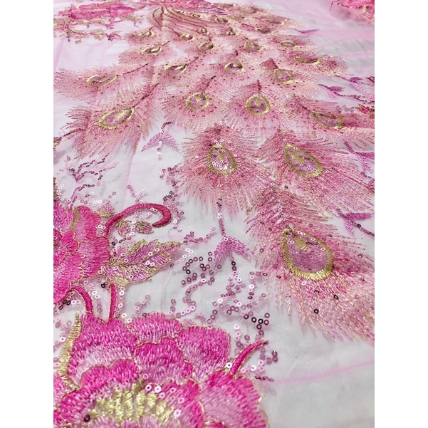 Ren kim sa hình chim phượng kết áo dài, trang trí kích cỡ 150x50cm