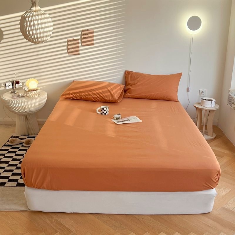 Bộ ga gối cotton tici Mịn Decor, bộ drap giường áo gối một màu tici mềm mại thoáng mát