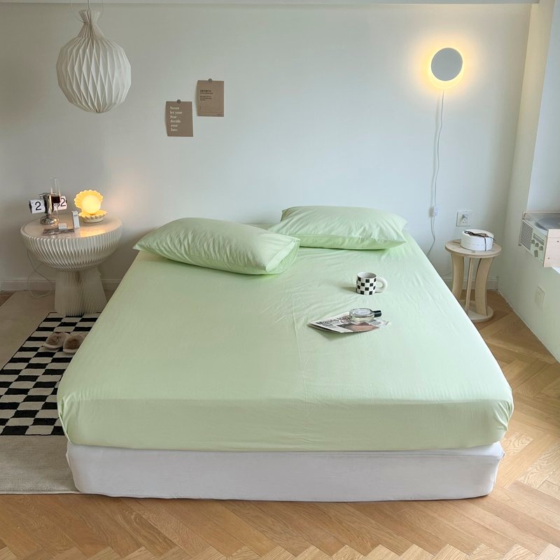 Bộ ga gối cotton tici Mịn Decor, bộ drap giường áo gối một màu tici mềm mại thoáng mát