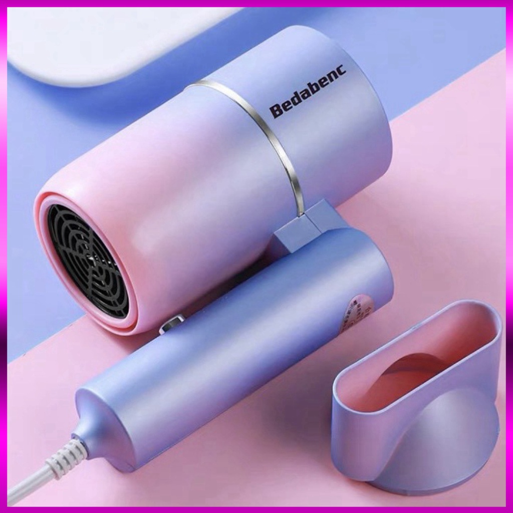 Máy sấy tóc mini Bedabenc tạo kiểu tóc chuyên nghiệp có ánh sáng xanh dưỡng tóc mượt Độ ấm ổn định gấp gọn MST001 chat