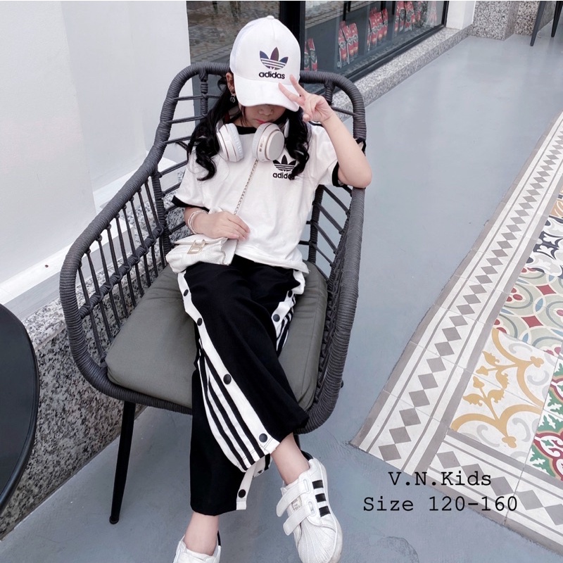 Bộ adiat + quần xuông kaki cực Chất cho Bé size đại 17kg -42kg