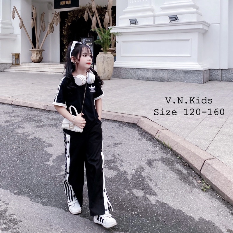 Bộ adiat + quần xuông kaki cực Chất cho Bé size đại 17kg -42kg