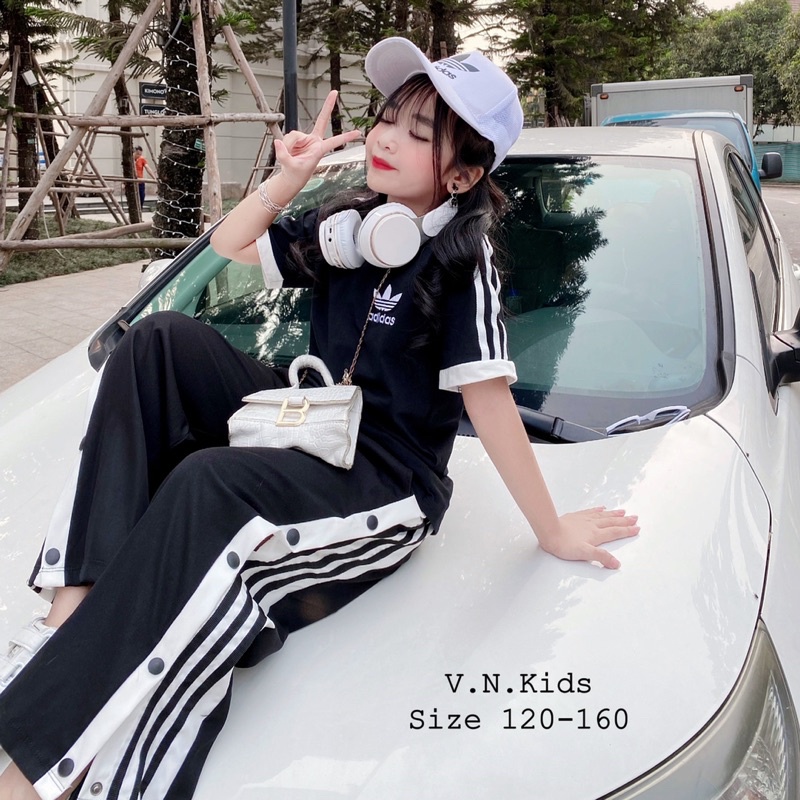 Bộ adiat + quần xuông kaki cực Chất cho Bé size đại 17kg -42kg