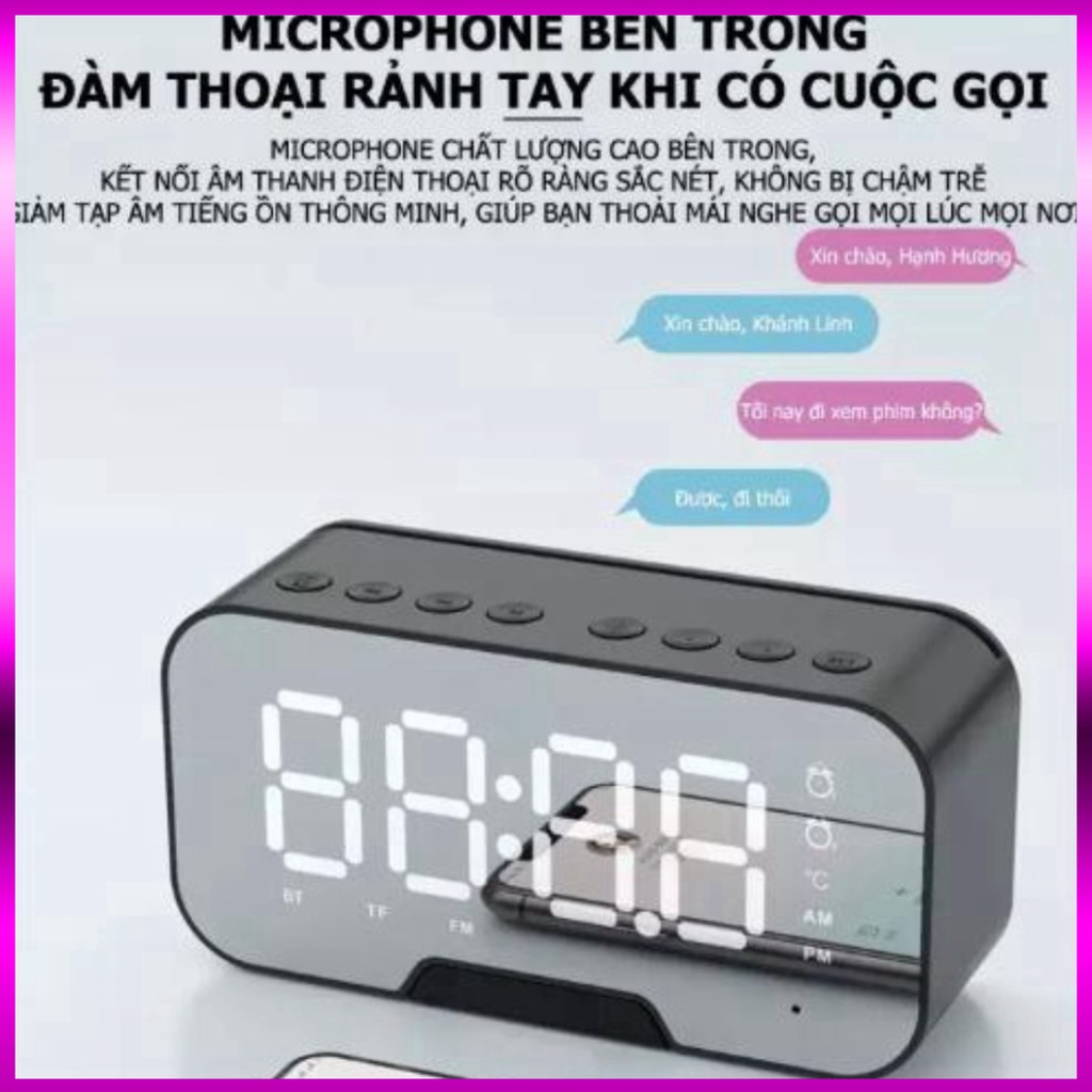 Loa bluetooth đồng hồ G5, loa mini không dây nghe nhạc làm đèn ngủ màn hình soi gương chat | BigBuy360 - bigbuy360.vn
