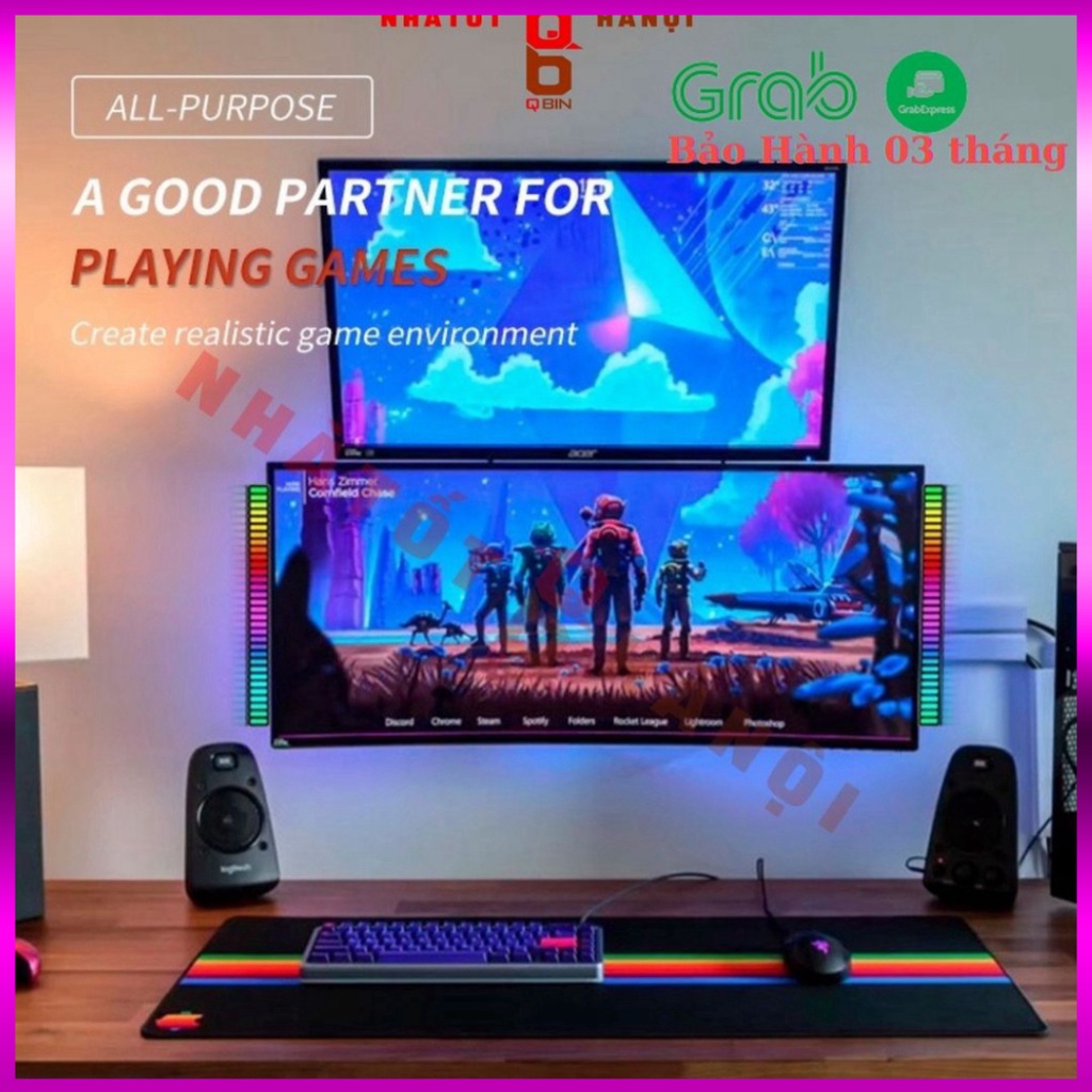 Thanh đèn led rgb nháy theo nhạc 16 TRIỆU MÀU điều khiển bằng cảm biến âm thanh siêu nhạy đèn trang trí decor phòng chat | BigBuy360 - bigbuy360.vn