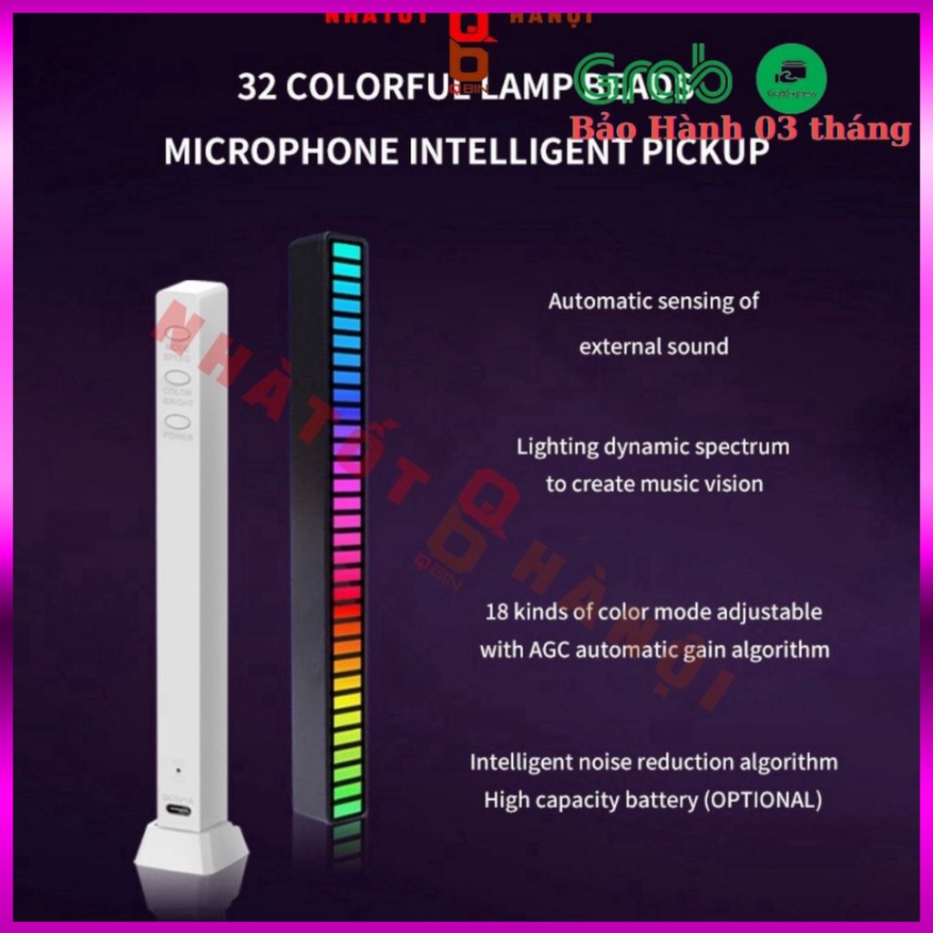 Thanh đèn led rgb nháy theo nhạc 16 TRIỆU MÀU điều khiển bằng cảm biến âm thanh siêu nhạy đèn trang trí decor phòng chat | BigBuy360 - bigbuy360.vn