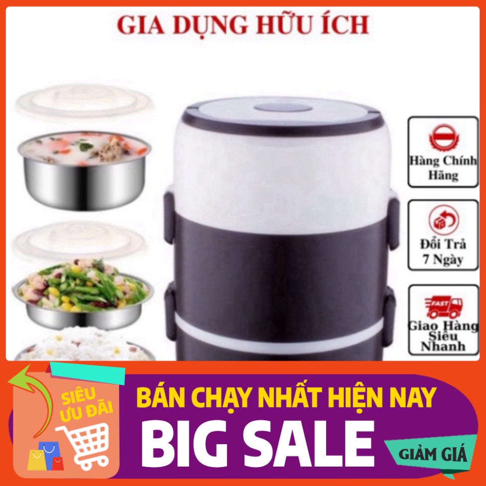Hộp Cơm Cắm Điện Hâm Nóng Inox Cao Cấp 3 Tầng Đa Năng Làm Nóng Nhanh An Toàn Chính Hãng - | Chính Hãng