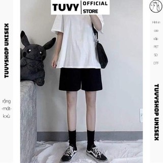 Quần đùi basic TUVY short nữ ống rộng trơn