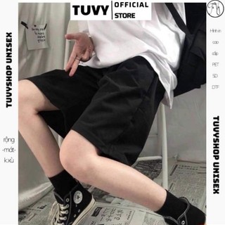 Quần đùi basic TUVY short nữ ống rộng trơn