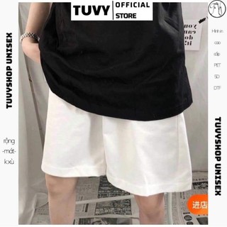 Quần đùi basic TUVY short nữ ống rộng trơn
