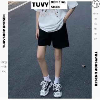 Quần đùi basic TUVY short nữ ống rộng trơn
