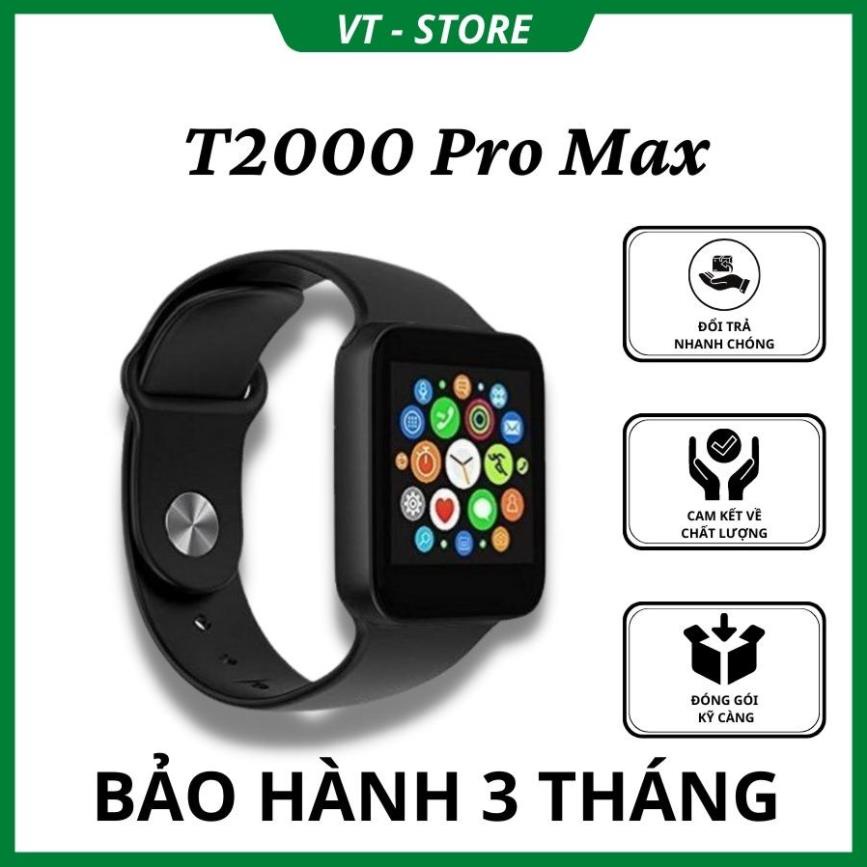 Đồng hồ thông minh T2000 Promax viền thép, Nghe gọi 2 chiều, chơi đươc Game, Màn hình chờ AOD, Lịch, Chia đôi màn hình