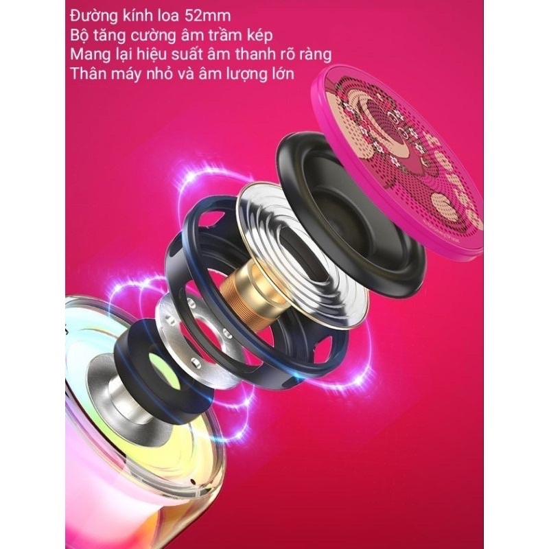 Loa Bluetooth Hãng Disney Phiên Bản 5.0 Gấu Dâu  Lotso Nháy Đèn