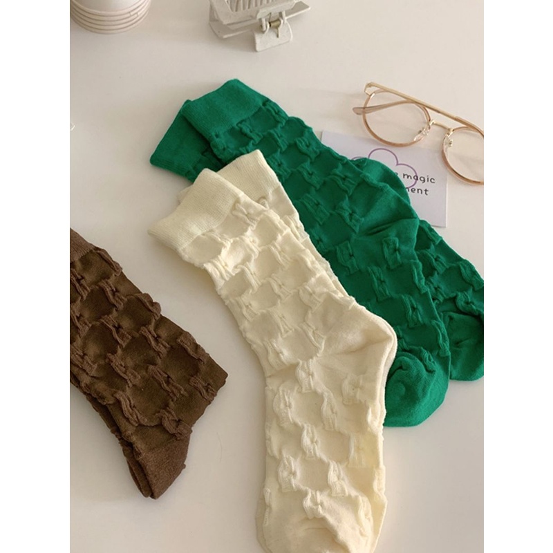 Tất Cotton Màu Sắc Đơn Giản Phong Cách Nhật Bản