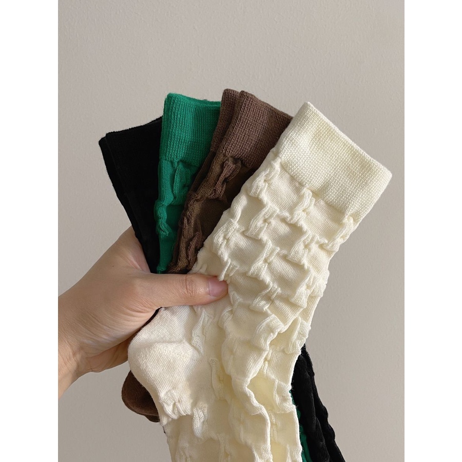 Tất Cotton Màu Sắc Đơn Giản Phong Cách Nhật Bản