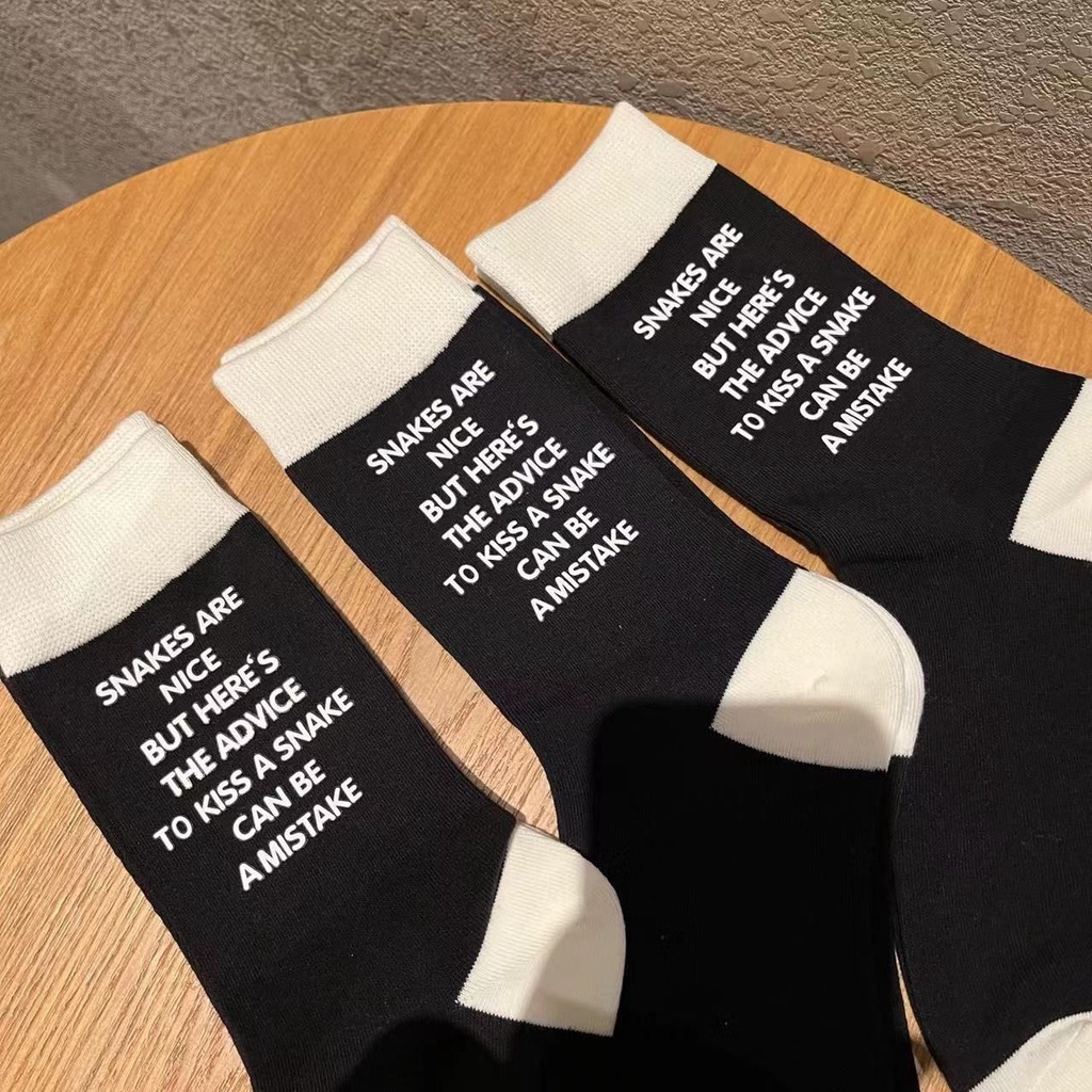 Hàng Bán Chạy Niche Tất Thể Thao Ống Lửng Màu Trắng Đen Phong Cách Hàn Quốc