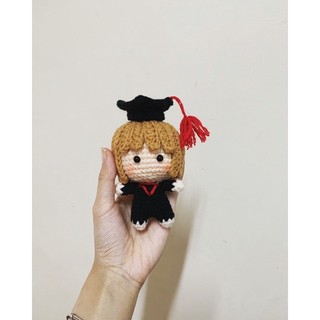 Móc khoá cô bé cậu bé tốt nghiệp len handmade