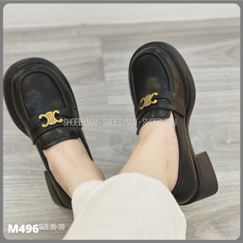 Giày loafer đế vuông cao êm chân 5 phân M496