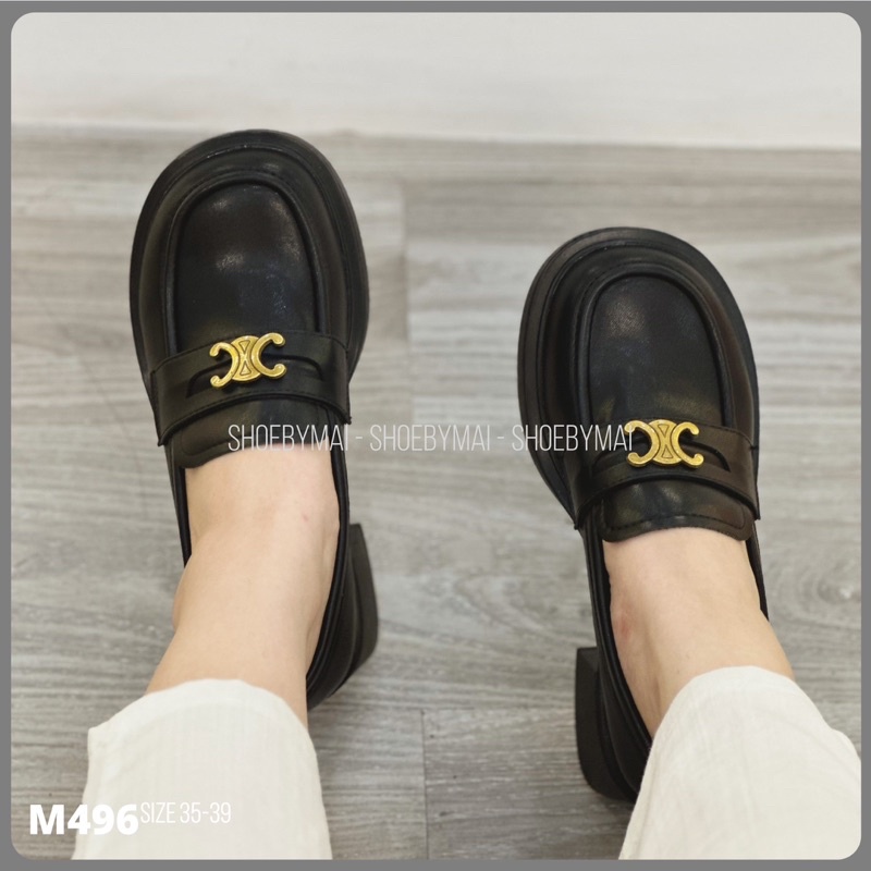 Giày loafer đế vuông cao êm chân 5 phân M496