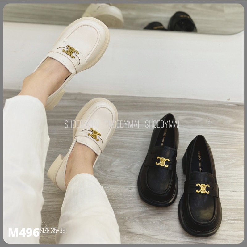 Giày loafer đế vuông cao êm chân 5 phân M496
