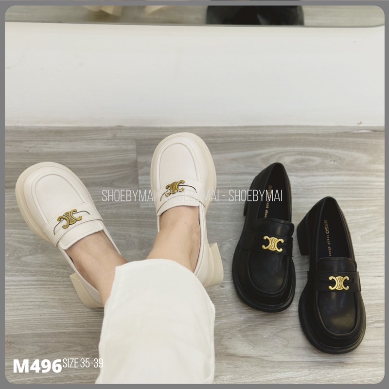 Giày loafer đế vuông cao êm chân 5 phân M496