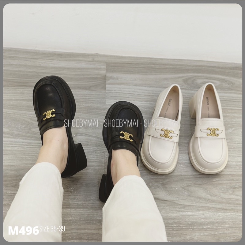 Giày loafer đế vuông cao êm chân 5 phân M496