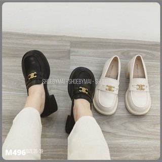 Giày loafer đế vuông cao êm chân 5 phân M496