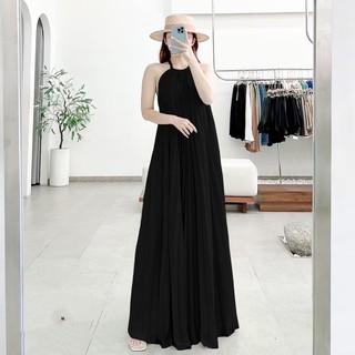 ĐẦM MAXI CỔ YẾM DẬP LY
