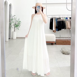ĐẦM MAXI CỔ YẾM DẬP LY