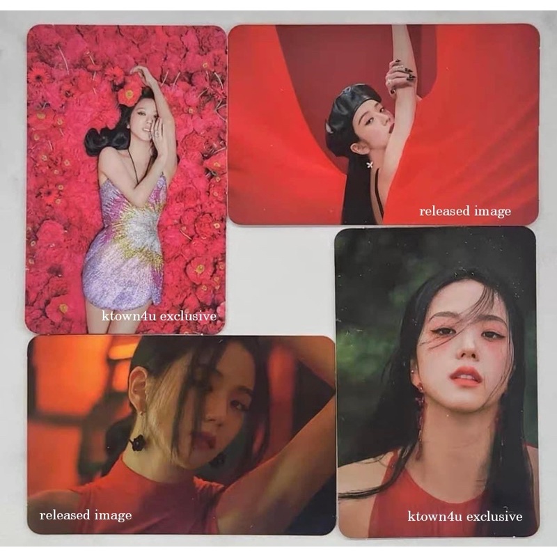 ảnh thần tượng màu đỏ Jisoo nguyên đẹp chính hãng dùng sưu tầm