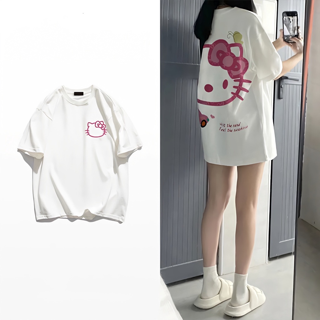 Áo Thun Nữ Ngắn Tay In Hình Hello Kitty Dễ Thương Sa