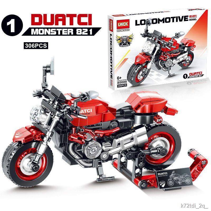 BMW M1000rr xe máy tương thích khối xây dựng Lego Kawasaki h2r hạt nhỏ lắp ráp đồ chơi cậu bé quà tặng