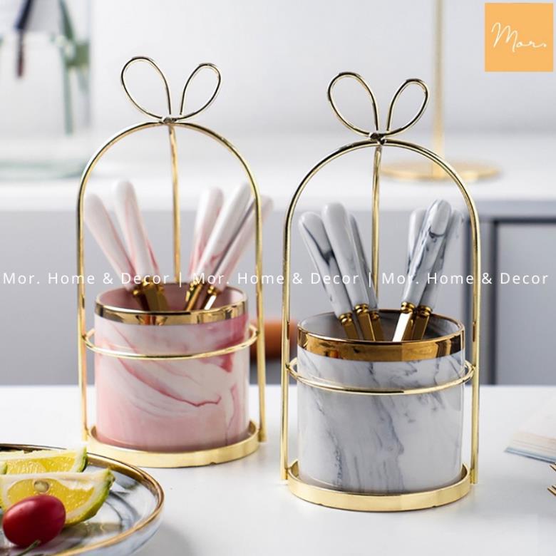 Bộ cốc đựng thìa, dĩa sứ cao cấp - OD8
