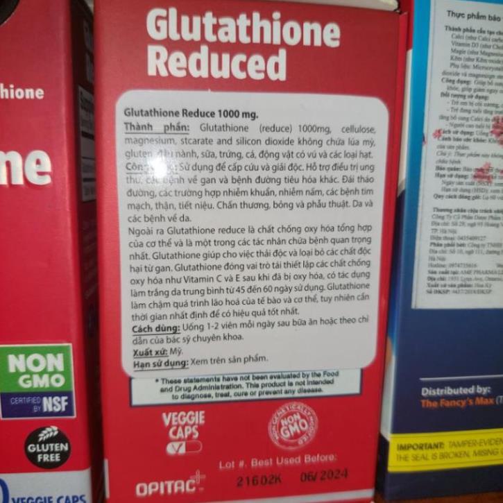 Viên uống trắng da GLUTATHION 1000mg ( USA, Hộp 60 viên) date 2024 | BigBuy360 - bigbuy360.vn