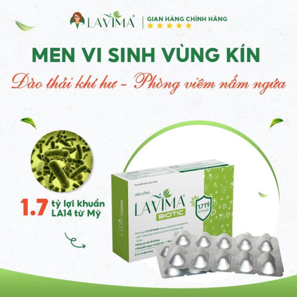 AVIMA BIOTIC 20 Viên Viên Uống Hỗ Trợ Giảm Khí Hư, Ngứa Rát, Ngăn Ngừa Tái Phát