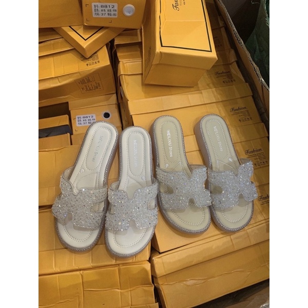 Dép chữ H full đá cao 3cm đế đúc full box