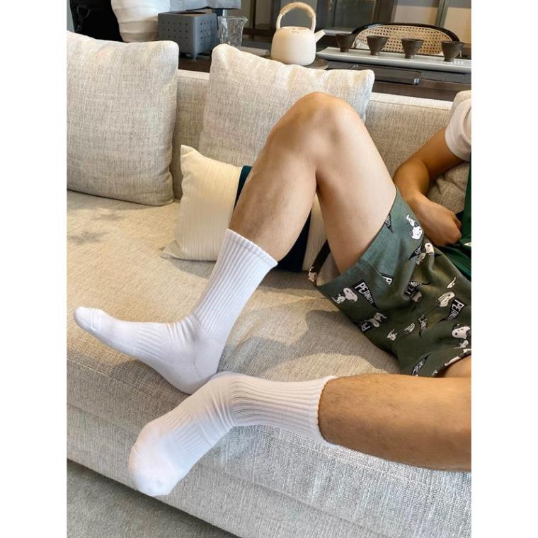 Tất nam nữ cổ cao trơn gân thể thao thời trang cao cấp Softie