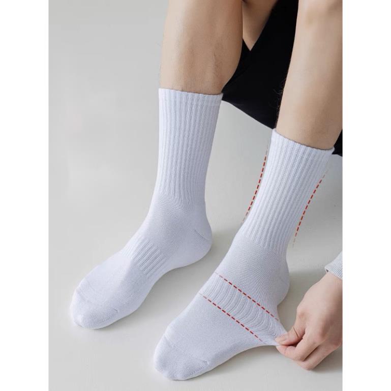 Tất nam nữ cổ cao trơn gân thể thao thời trang cao cấp Softie