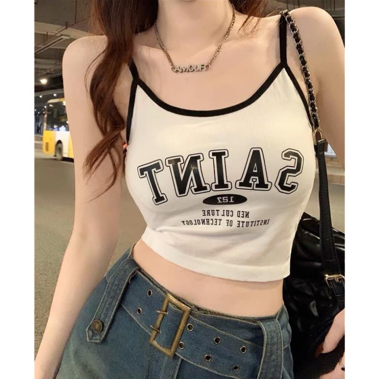 Áo Bra Nữ 2 Dây Mảnh Mút Ngực Đa Sắc Màu Trơn In Chữ Mềm Mại Hot Trend Softie 127