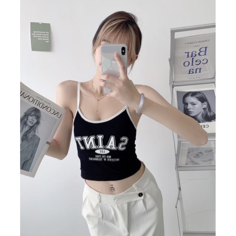 Áo Bra Nữ 2 Dây Mảnh Mút Ngực Đa Sắc Màu Trơn In Chữ Mềm Mại Hot Trend Softie 127