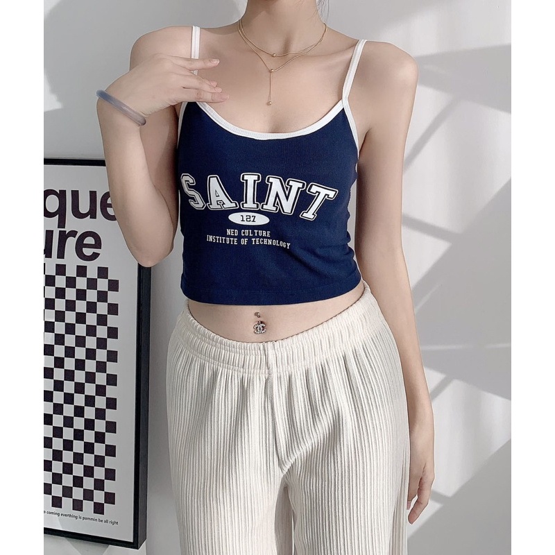 Áo Bra Nữ 2 Dây Mảnh Mút Ngực Đa Sắc Màu Trơn In Chữ Mềm Mại Hot Trend Softie 127