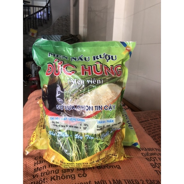 Men Đức Hùng, men nấu rượu, men rượu trấu, nấu cơm, nấu cơm rượu gói 1kg