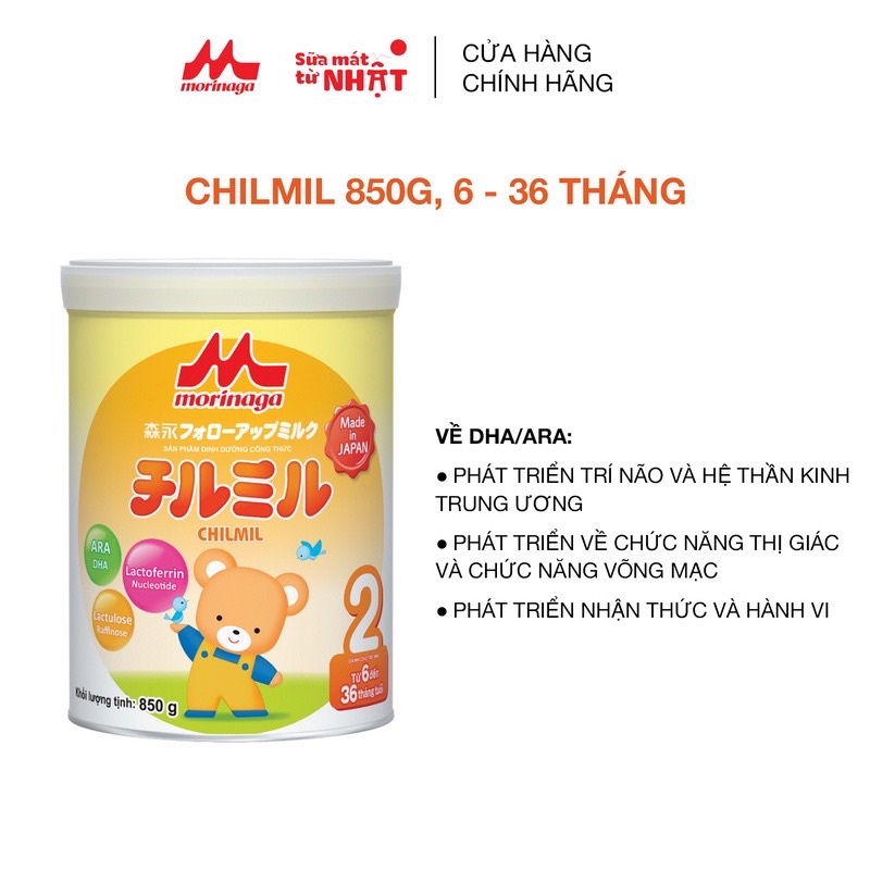 sữa morinaga số 2-850g6-36 tháng mẫu mới date t4 24