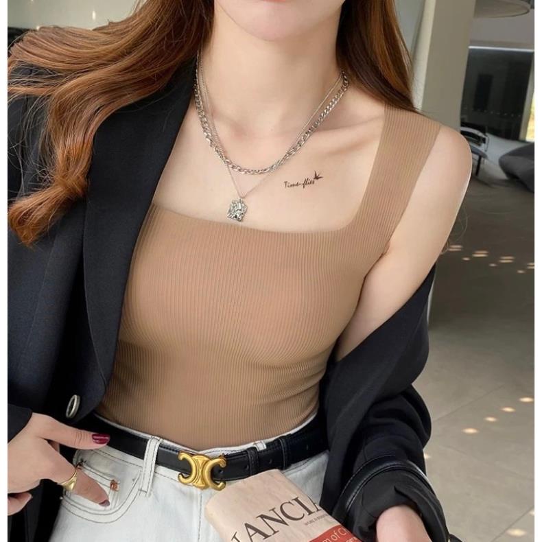 ❤️ Áo Bra Nữ Su Tăm 2 Dây Dáng Dài Có Mút Nâng Ngực Màu Pastel Quyến Rũ Softie 3182 ❤️