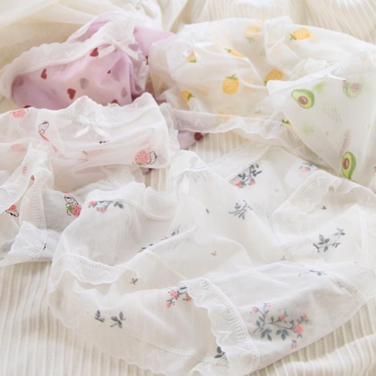 Quần Lót Nữ ❤️Quần Lót Ren Lưới Hoa Quả Sexy Phối Nơ Gợi Cảm Quyến Rũ Softie 089