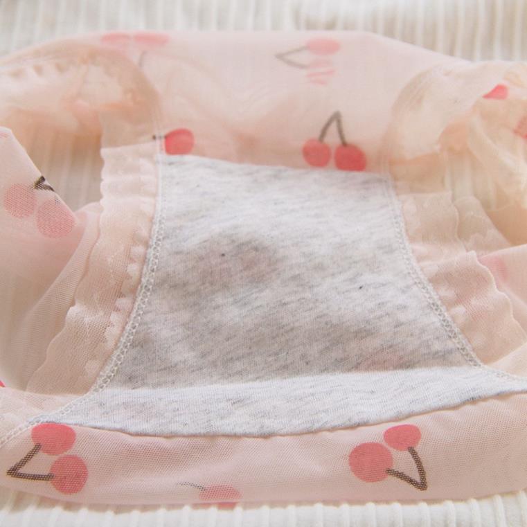 Quần Lót Nữ ❤️Quần Lót Ren Lưới Hoa Quả Sexy Phối Nơ Gợi Cảm Quyến Rũ Softie 089