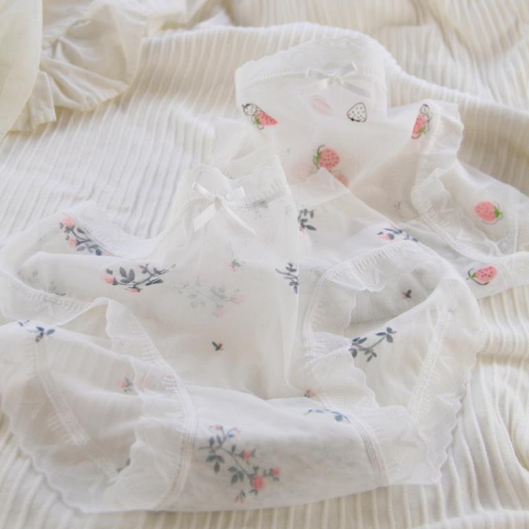 Quần Lót Nữ ❤️Quần Lót Ren Lưới Hoa Quả Sexy Phối Nơ Gợi Cảm Quyến Rũ Softie 089