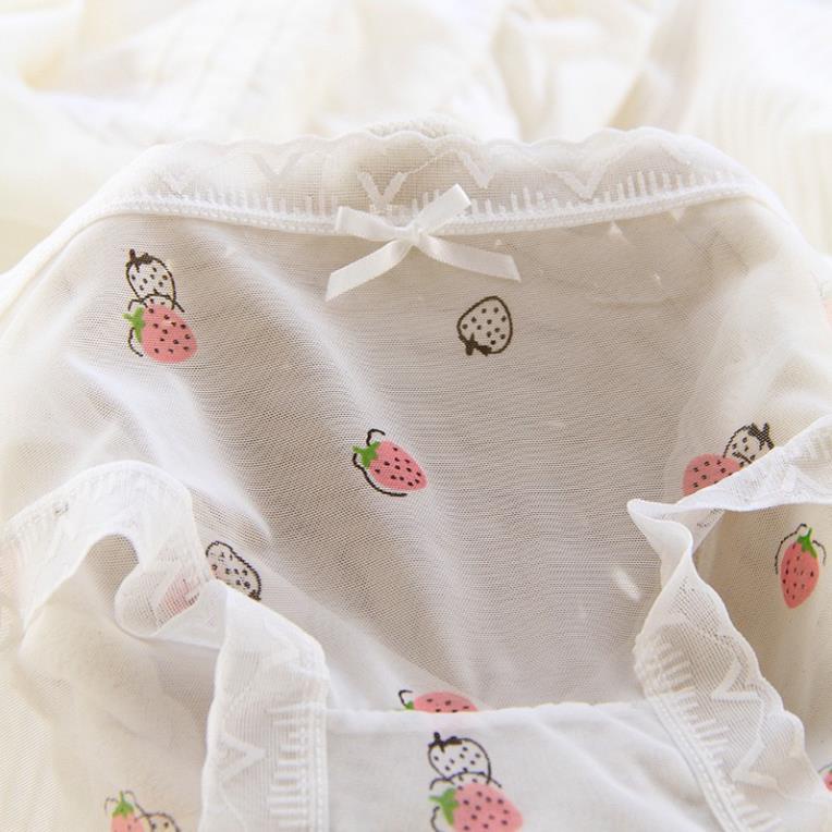 Quần Lót Nữ ❤️Quần Lót Ren Lưới Hoa Quả Sexy Phối Nơ Gợi Cảm Quyến Rũ Softie 089